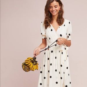 Anthropologie Breanna Polka Dot Wrap Dress